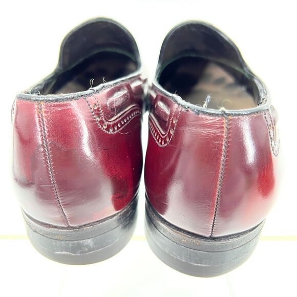 FLORSHEIM IMPERIAL Mens Cordovan Leather Tasseled Wing-Tip Slip-On Dress Shoes - Picture 3 of 9